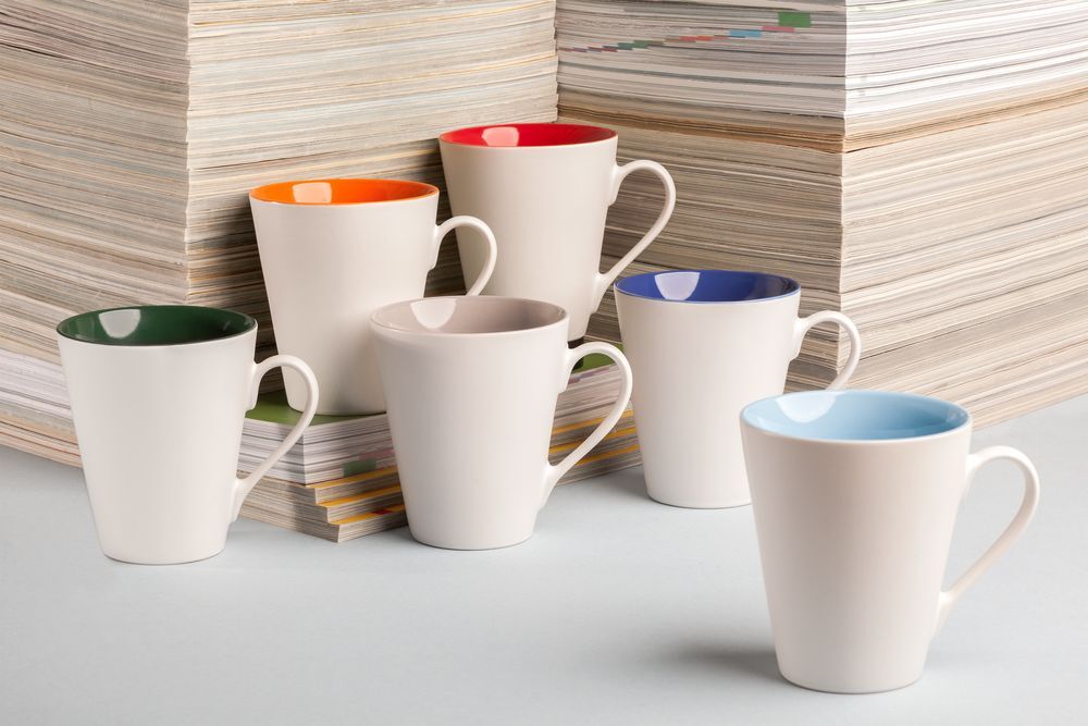 Кружка New Bell матовая, белая с зеленым арт.64811.90