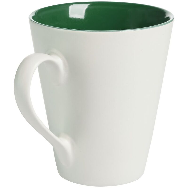 Кружка New Bell матовая, белая с зеленым арт.64811.90