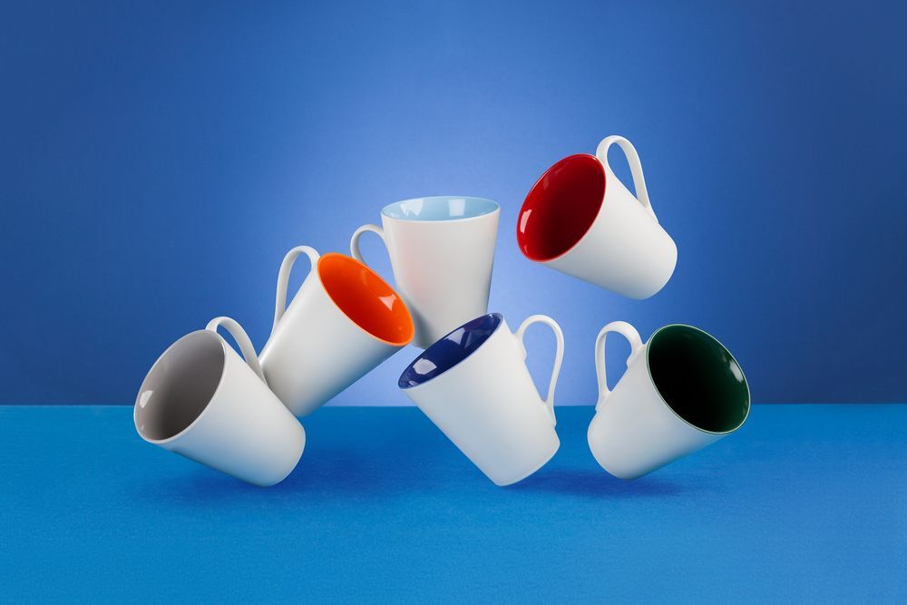 Кружка New Bell матовая, белая с синим арт.64811.40