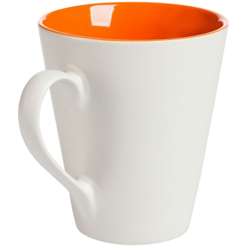 Кружка New Bell матовая, белая с оранжевым арт.64811.20