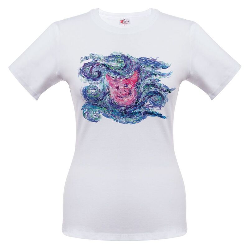 Футболка женская &laquo;Ван-Пиг&raquo;, белая арт.70104.60