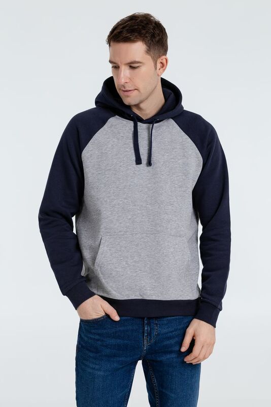 Толстовка унисекс Seattle, серый меланж с темно-синим арт.02998110