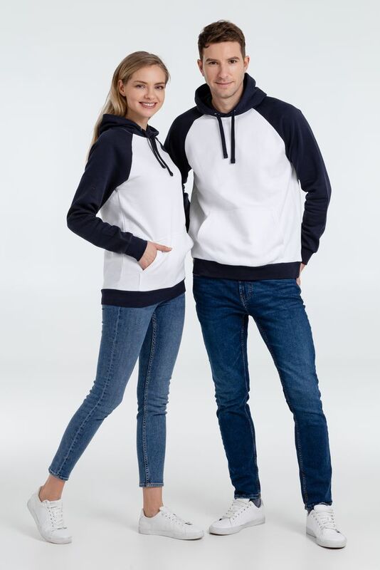 Толстовка унисекс Seattle, белая с темно-синим арт.02998904