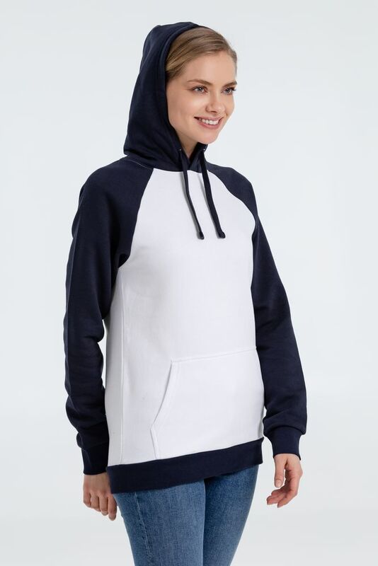 Толстовка унисекс Seattle, белая с темно-синим арт.02998904