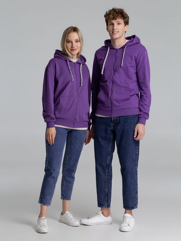 Толстовка на молнии с капюшоном Unit Siverga, фиолетовая арт.6895.78