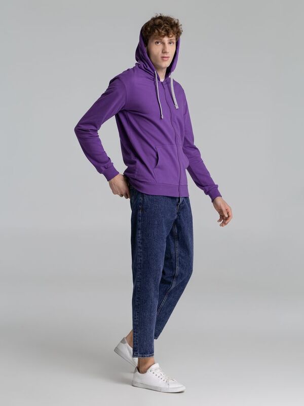 Толстовка на молнии с капюшоном Unit Siverga, фиолетовая арт.6895.78
