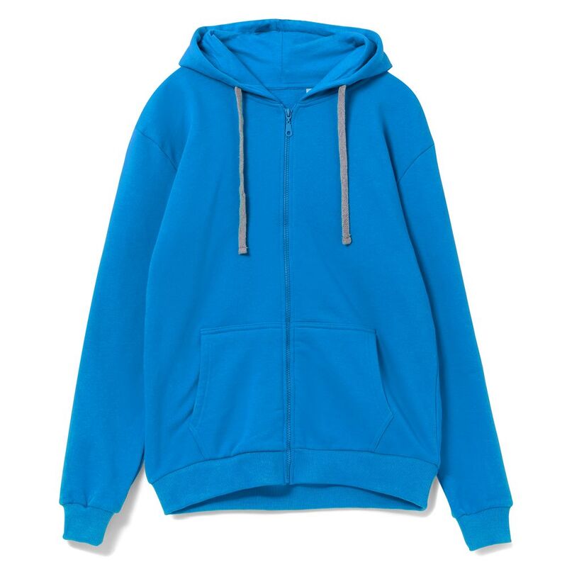 Толстовка с капюшоном на молнии Unit Siverga Heavy, бирюзовая арт.6927.14