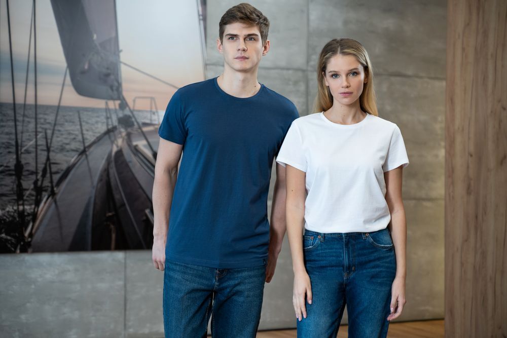 Футболка женская Ladies American U, темно-синяя арт.11149.40