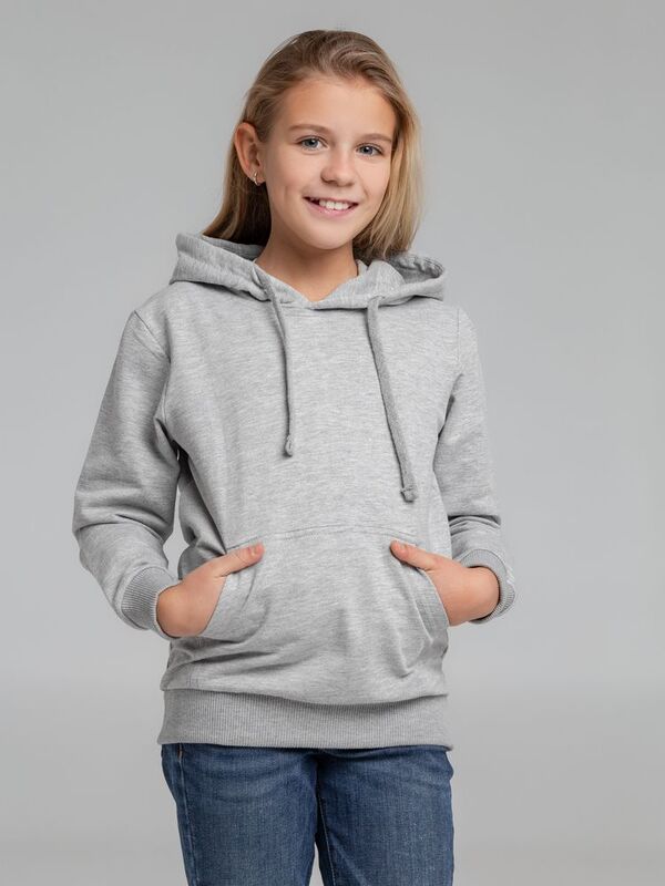 Толстовка с капюшоном детская Kirenga Kids, серый меланж арт.11147.11