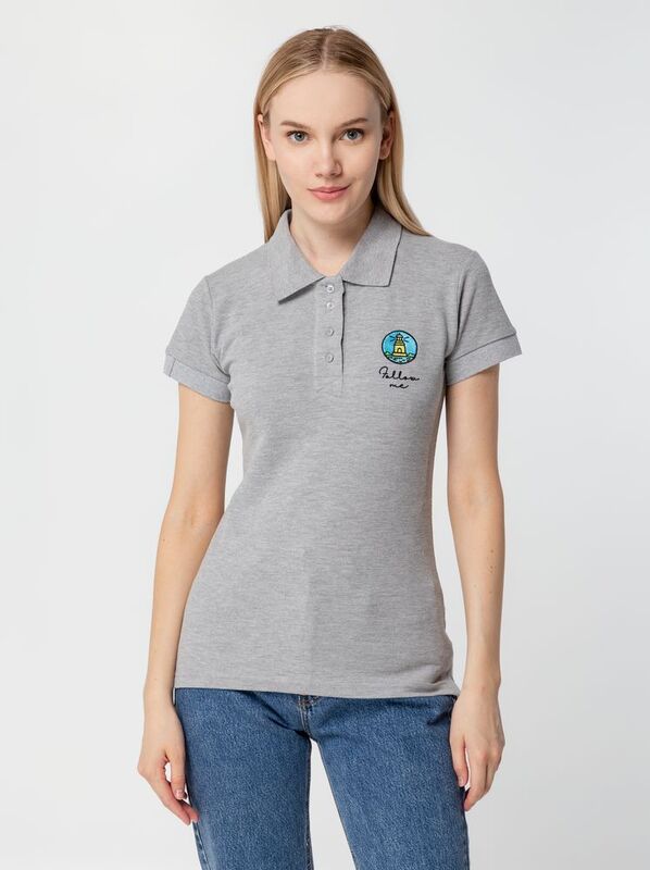 Рубашка поло женская Virma Premium Lady, серый меланж арт.11146.11