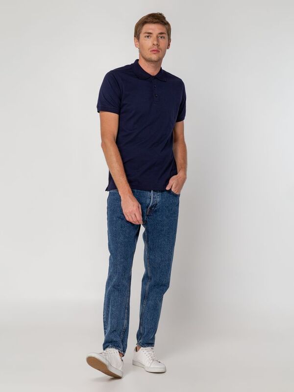 Рубашка поло мужская Virma Stretch, темно-синяя арт.11143.40