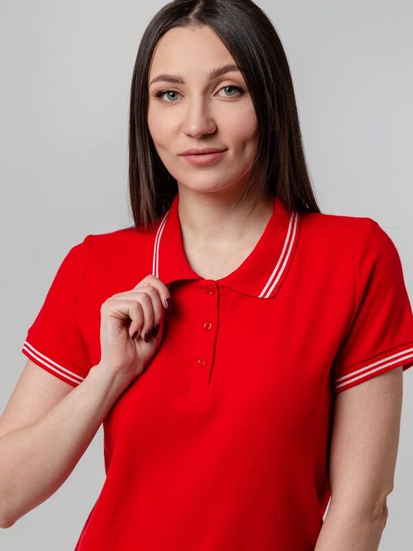 Рубашка поло женская Virma Stripes Lady, красная арт.11139.50