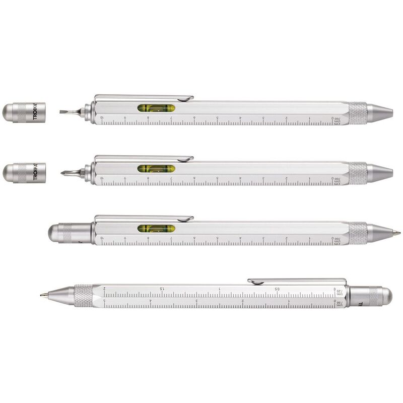 Ручка шариковая Construction, мультиинструмент, серебристая арт.6462.10