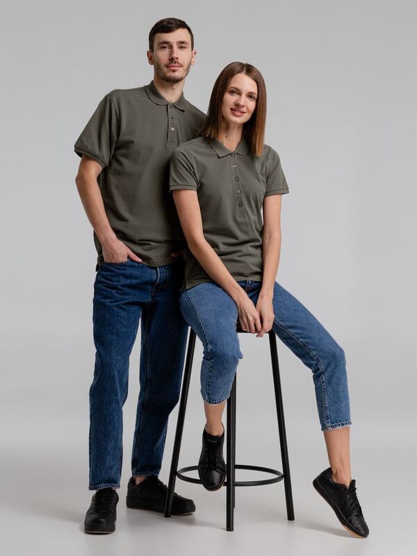 Рубашка поло женская Neptune, темно-серая арт.11130.10