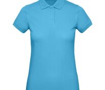 Рубашка поло женская Inspire, бирюзовая арт.PW440705