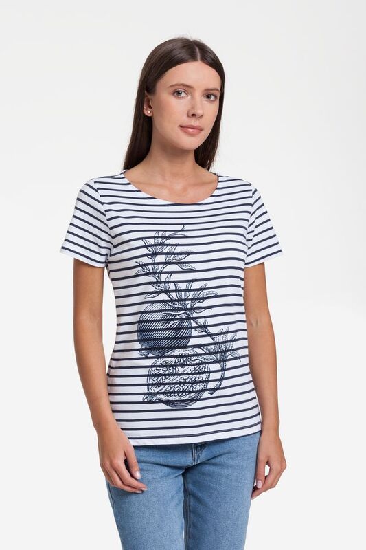 Футболка женская Grand Granat New, белая с синим арт.17344.64