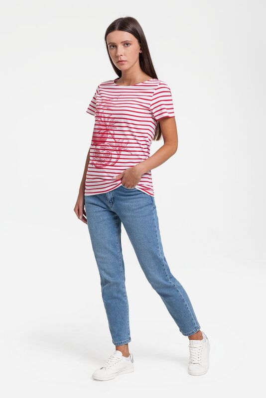 Футболка женская Grand Granat New, белая с красным арт.17344.65