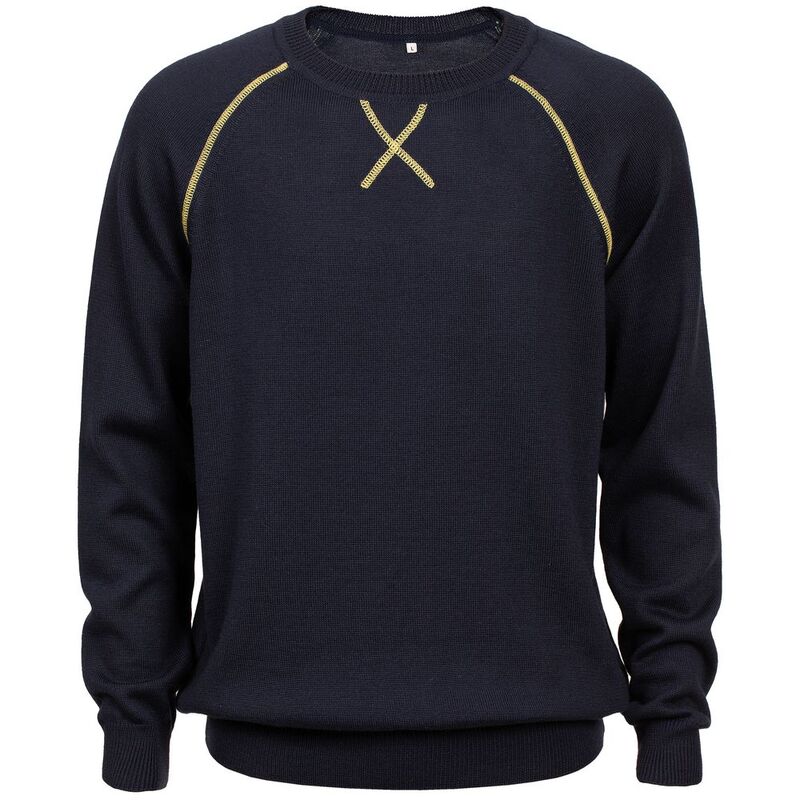 Джемпер Stitch с контрастной отделкой, синий с зеленым арт.12122.49