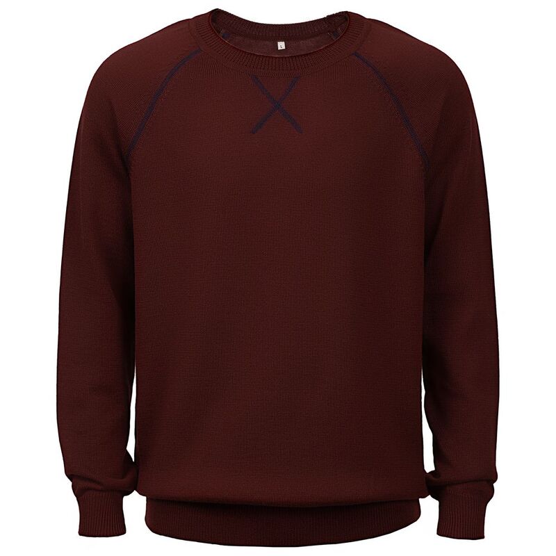 Джемпер Stitch с контрастной отделкой, бордовый с синим арт.12122.55