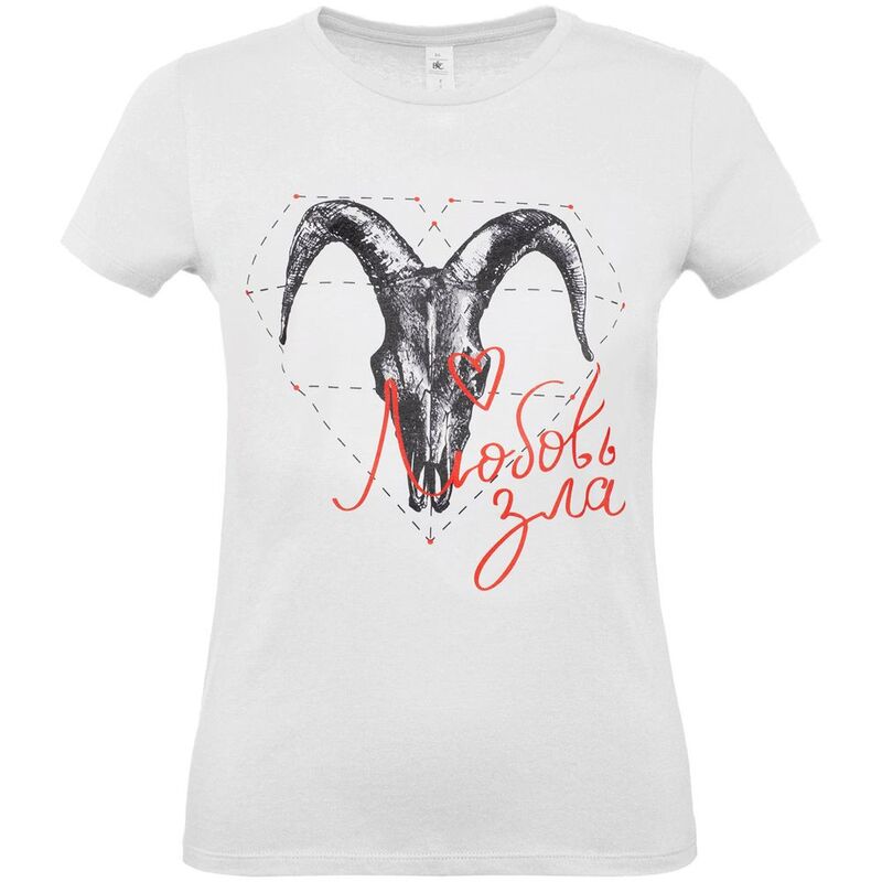 Футболка женская &laquo;Любовь зла&raquo;, белая арт.70623.60