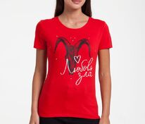 Футболка женская &laquo;Любовь зла&raquo;, красная арт.70624.50