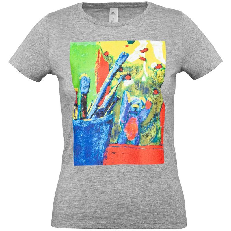 Футболка женская Artist Bear, серый меланж арт.70629.11