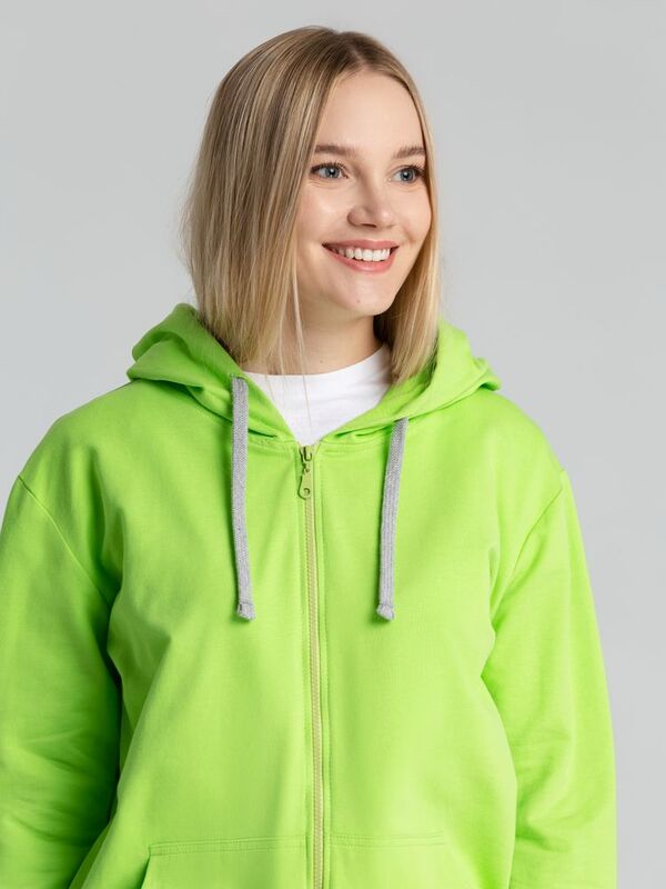 Толстовка на молнии с капюшоном Unit Siverga, зеленое яблоко арт.6895.94