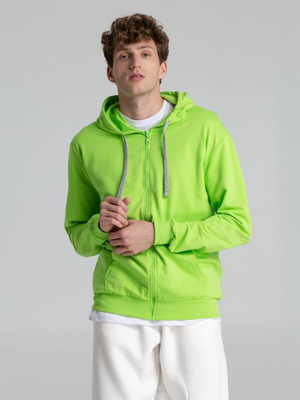 Толстовка на молнии с капюшоном Unit Siverga, зеленое яблоко арт.6895.94