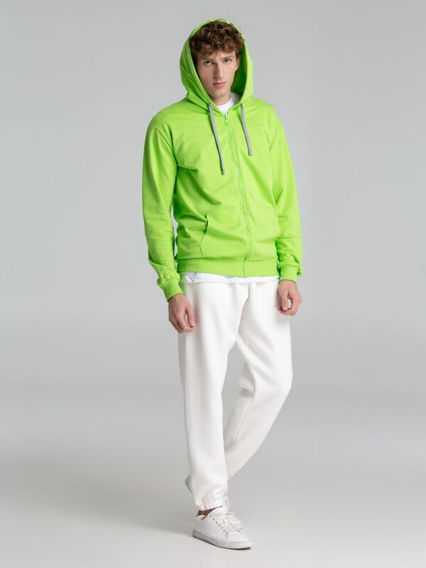 Толстовка на молнии с капюшоном Unit Siverga, зеленое яблоко арт.6895.94