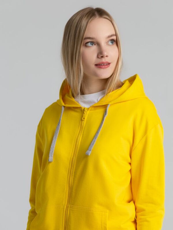 Толстовка на молнии с капюшоном Unit Siverga, желтая арт.6895.80