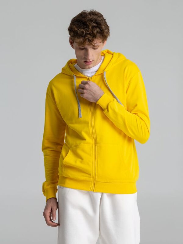 Толстовка на молнии с капюшоном Unit Siverga, желтая арт.6895.80
