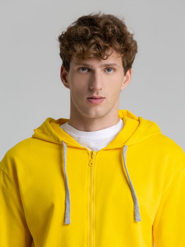 Толстовка на молнии с капюшоном Unit Siverga, желтая арт.6895.80