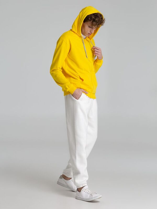Толстовка на молнии с капюшоном Unit Siverga, желтая арт.6895.80