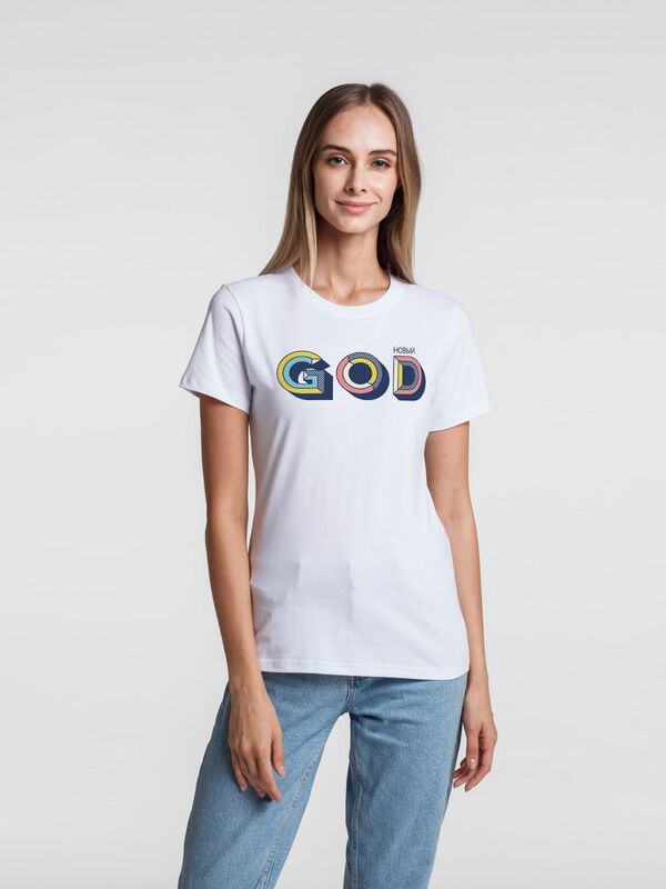 Футболка женская &laquo;Новый GOD&raquo;, белая арт.71907.60