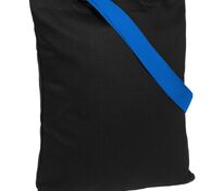 Холщовая сумка BrighTone, черная с ярко-синими ручками арт.10766.38