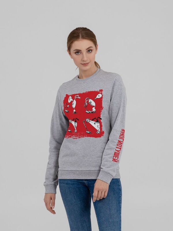 Толстовка &laquo;Ногиотушей&raquo;, серый меланж арт.70583.11