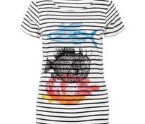 Футболка женская &laquo;Морские обитатели&raquo;, белая с темно-синим арт.70330.64