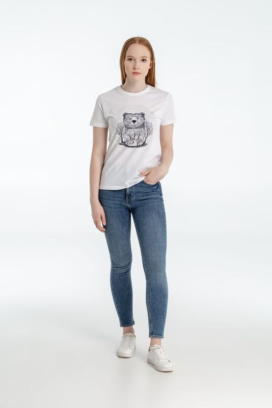 Футболка женская Bear, белая арт.70341.60