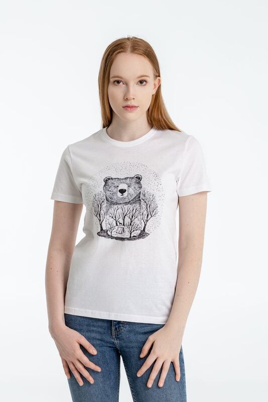 Футболка женская Bear, белая арт.70341.60