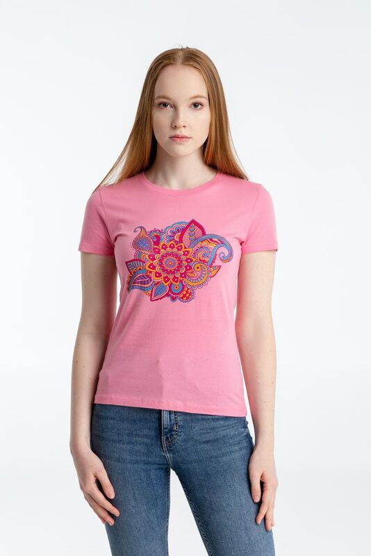 Футболка женская &laquo;Узор&raquo;, розовая арт.70520.56