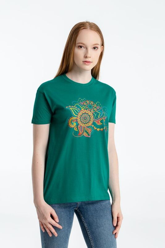 Футболка &laquo;Узор&raquo;, зеленая арт.70521.91