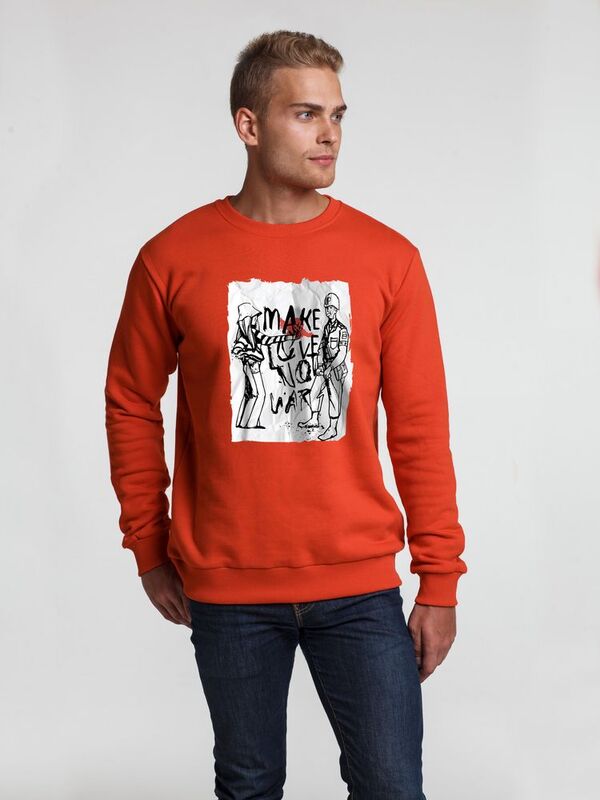Толстовка Make Love, красная арт.70425.50
