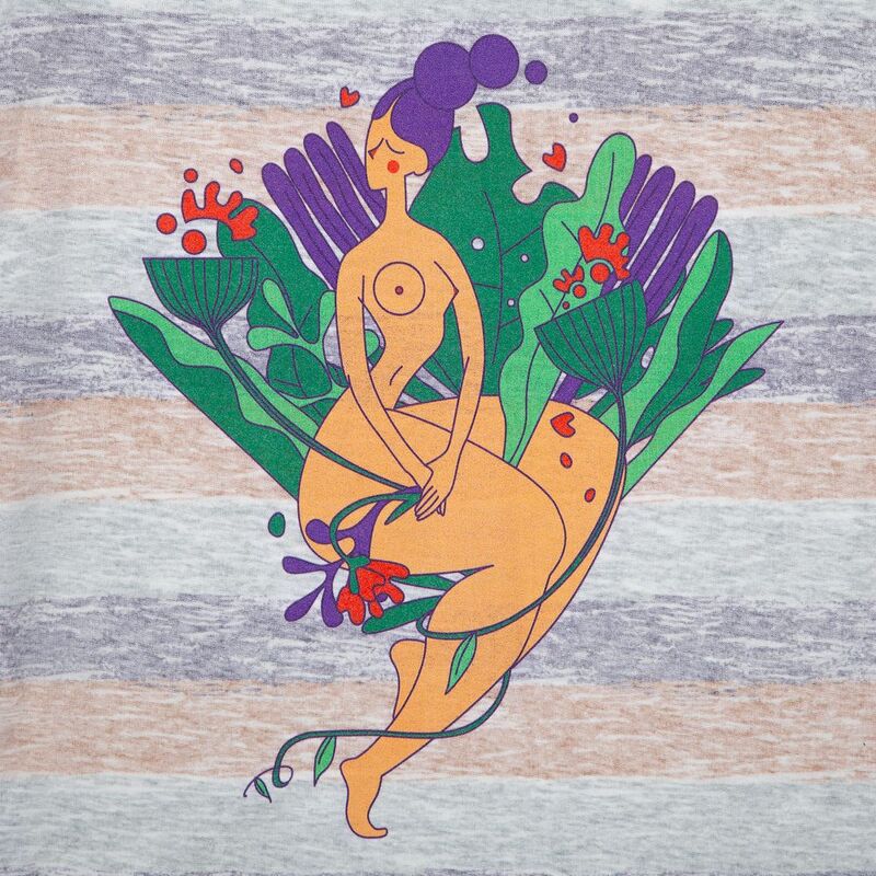 Футболка женская &laquo;Амазонка&raquo; двусторонняя, оранжевая с фиолетовым арт.70392.20