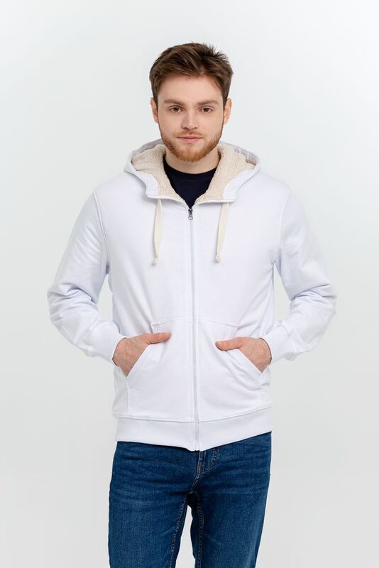 Толстовка на молнии Kulonga Sherpa, белая арт.11464.60