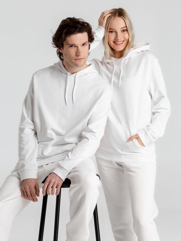 Толстовка с капюшоном унисекс Hoodie, белая арт.WU03W001