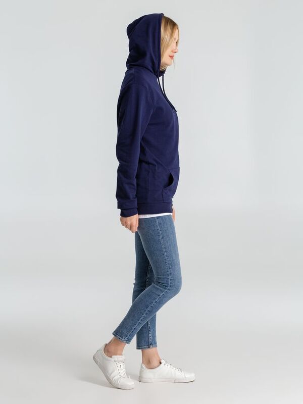 Толстовка с капюшоном унисекс Hoodie, темно-синяя арт.WU03W006