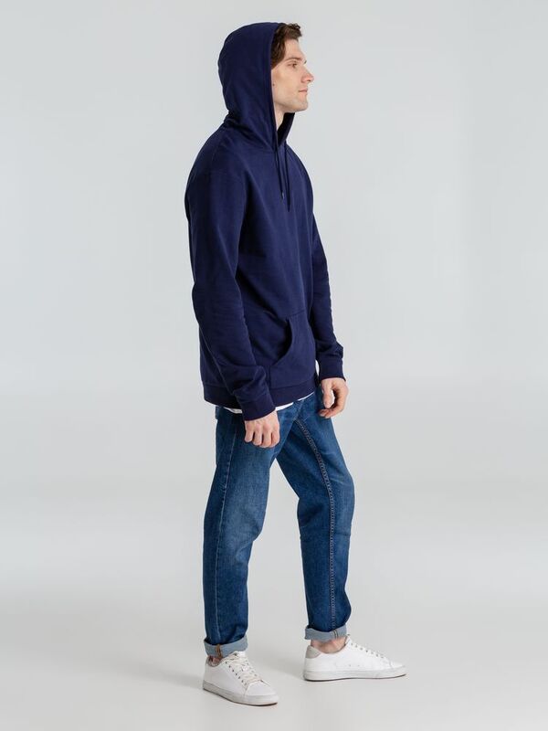 Толстовка с капюшоном унисекс Hoodie, темно-синяя арт.WU03W006
