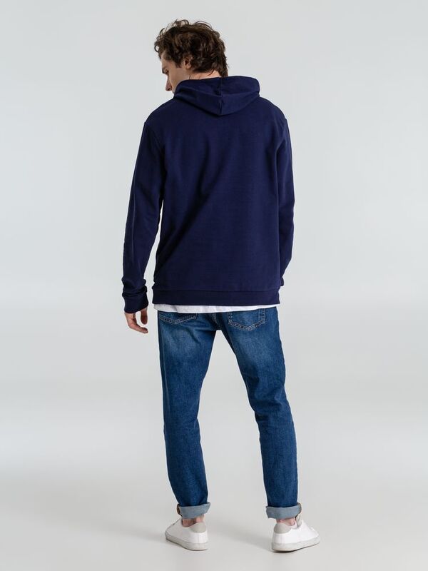 Толстовка с капюшоном унисекс Hoodie, темно-синяя арт.WU03W006