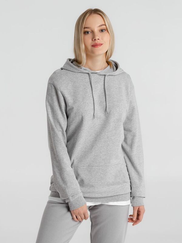 Толстовка с капюшоном унисекс Hoodie, серый меланж арт.WU03W610