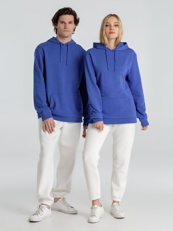 Толстовка с капюшоном унисекс Hoodie, ярко-синий меланж арт.WU03W612